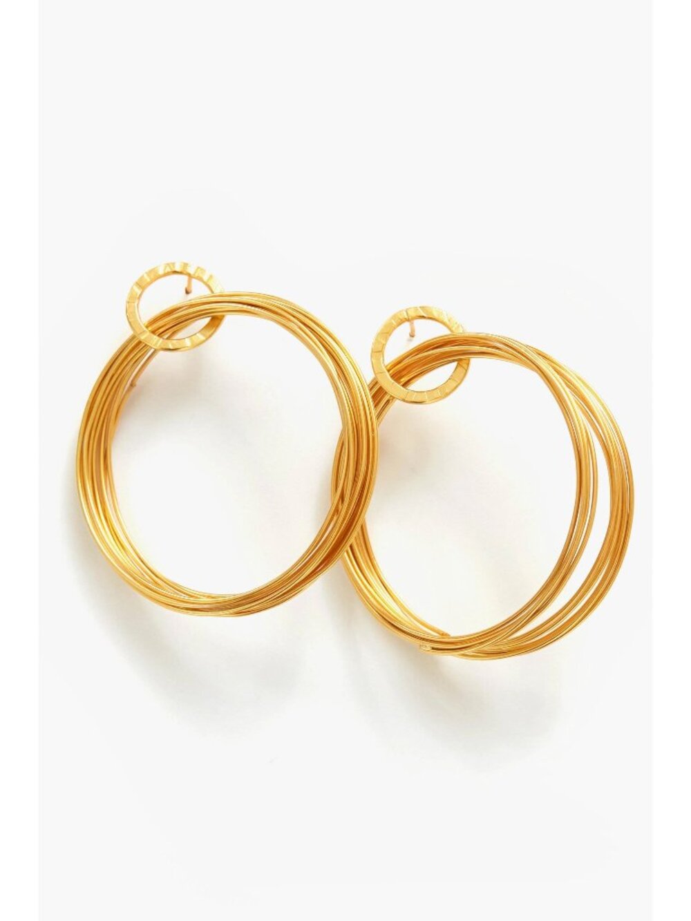 Tuckernuck Modafleur Wire Hoop Earrings in Gold New One Size Womens Jewelry